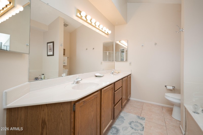 Primary bath with double sinks