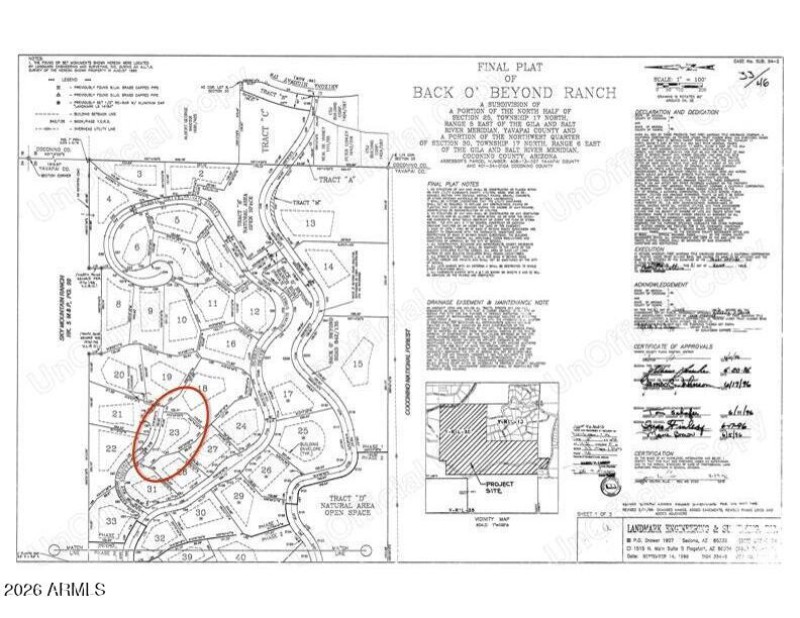 Surveyed parcel with plat