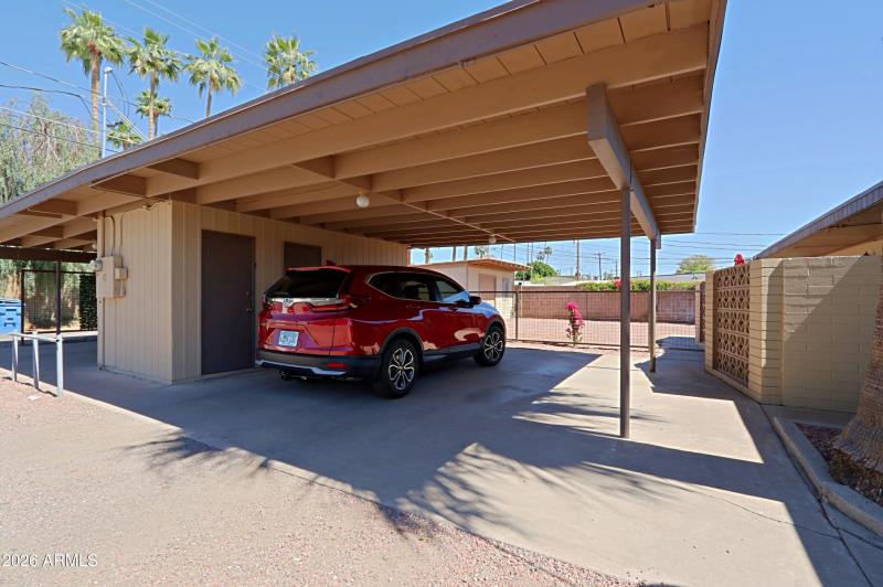 Carport - Storage Units for Each Unit