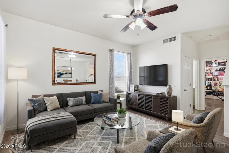 Virtually Staged Living Room