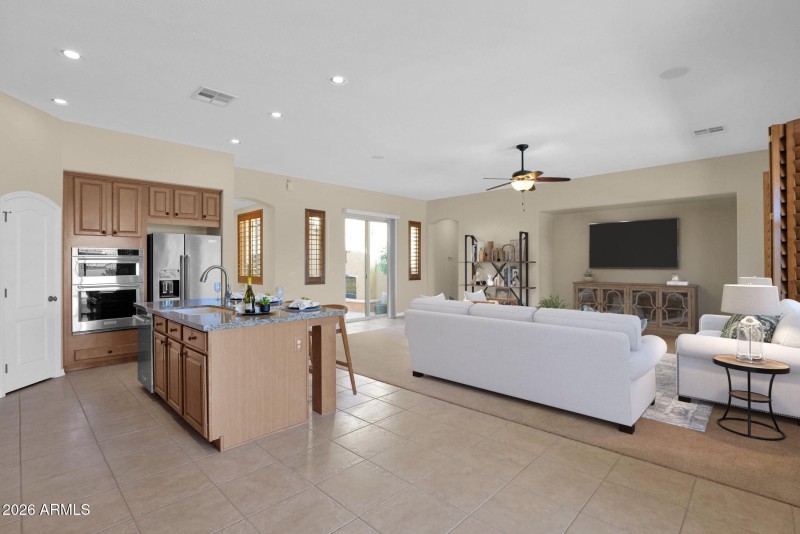 Kitchen Looking into Family Room