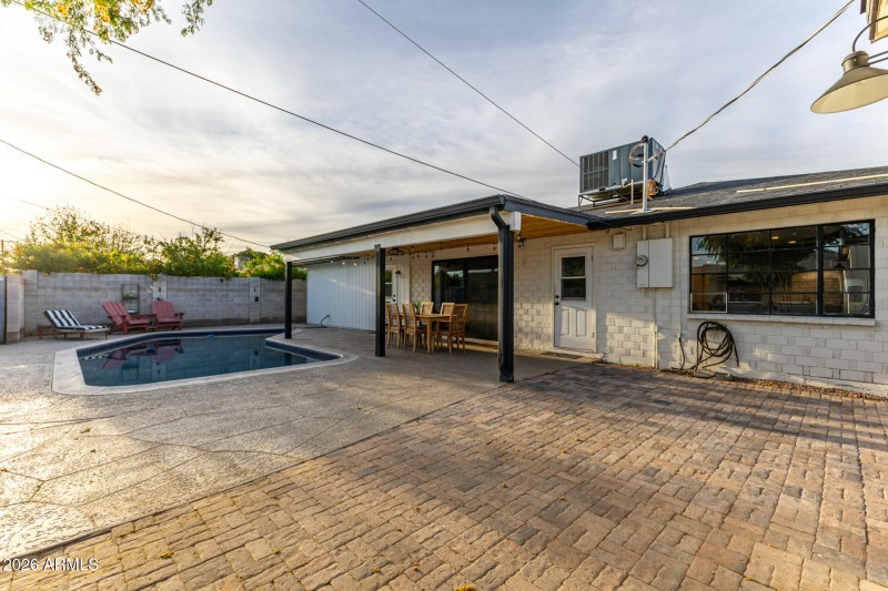 Backyard with heated pool
