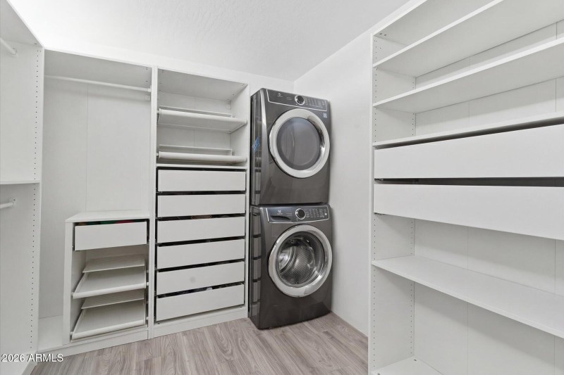 closet with laundry