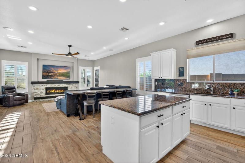 Kitchen open to family room
