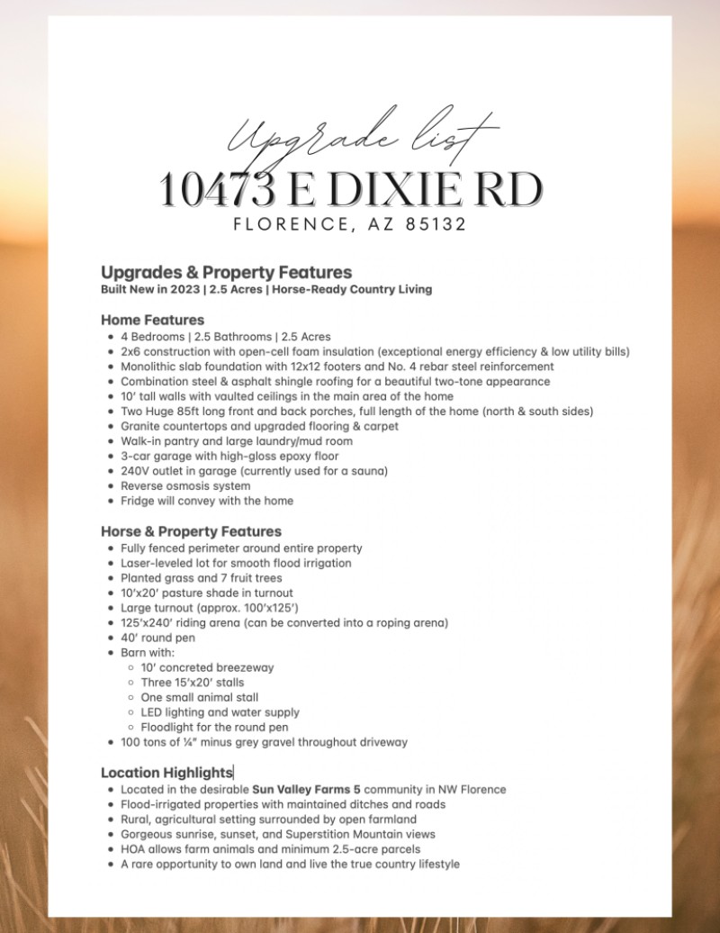 Home Features and Upgrades