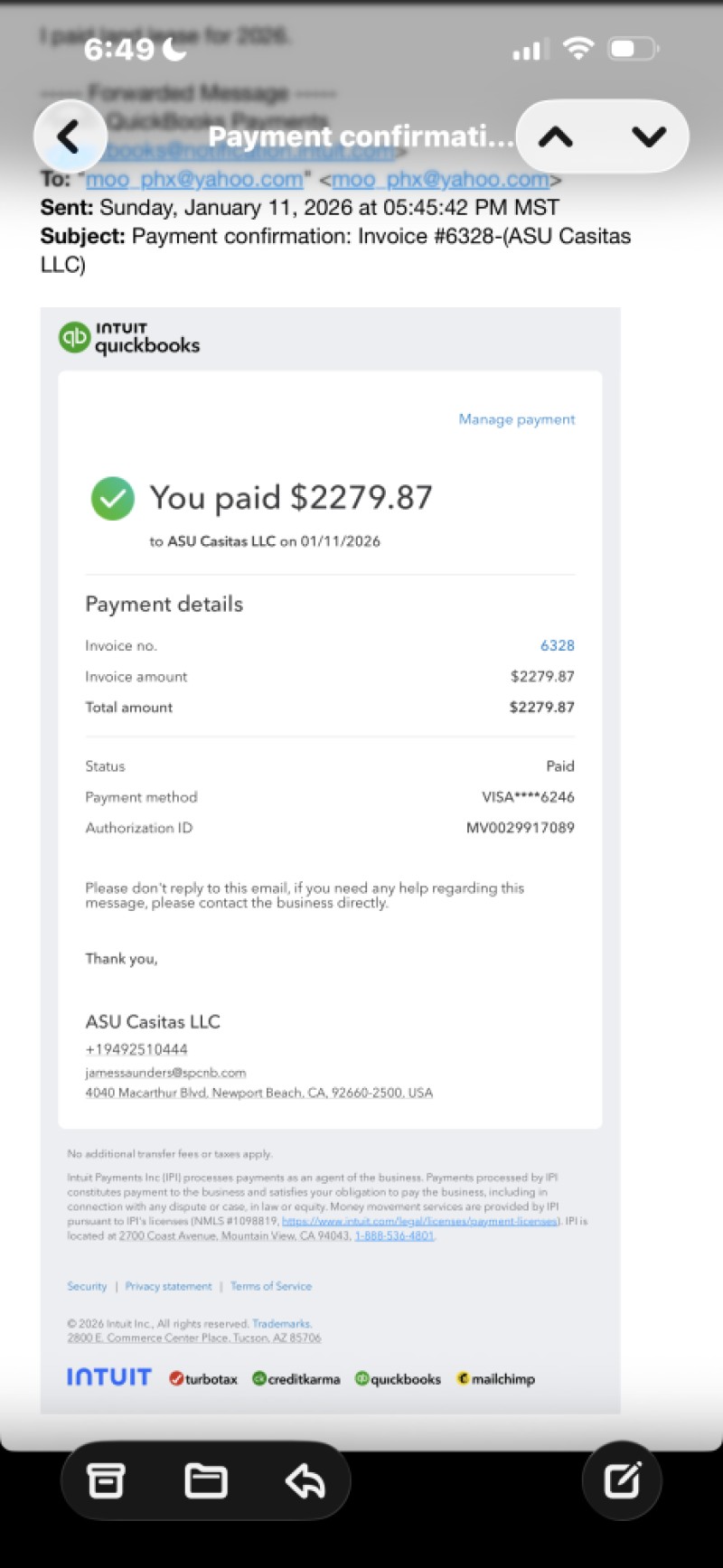 Land lease 2026 paid in full