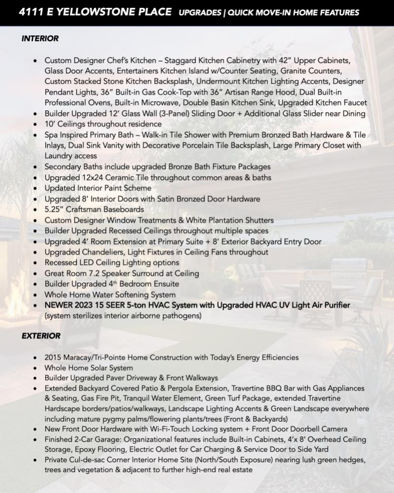 BUILDER/OWNER UPGRADES