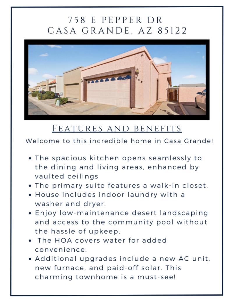 Features & Benefits List