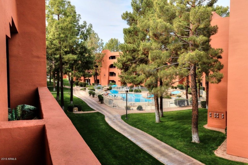 Covered Balcony-Pool View