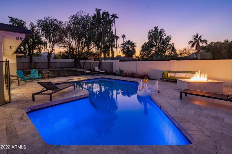 Backyard with Heated Pool