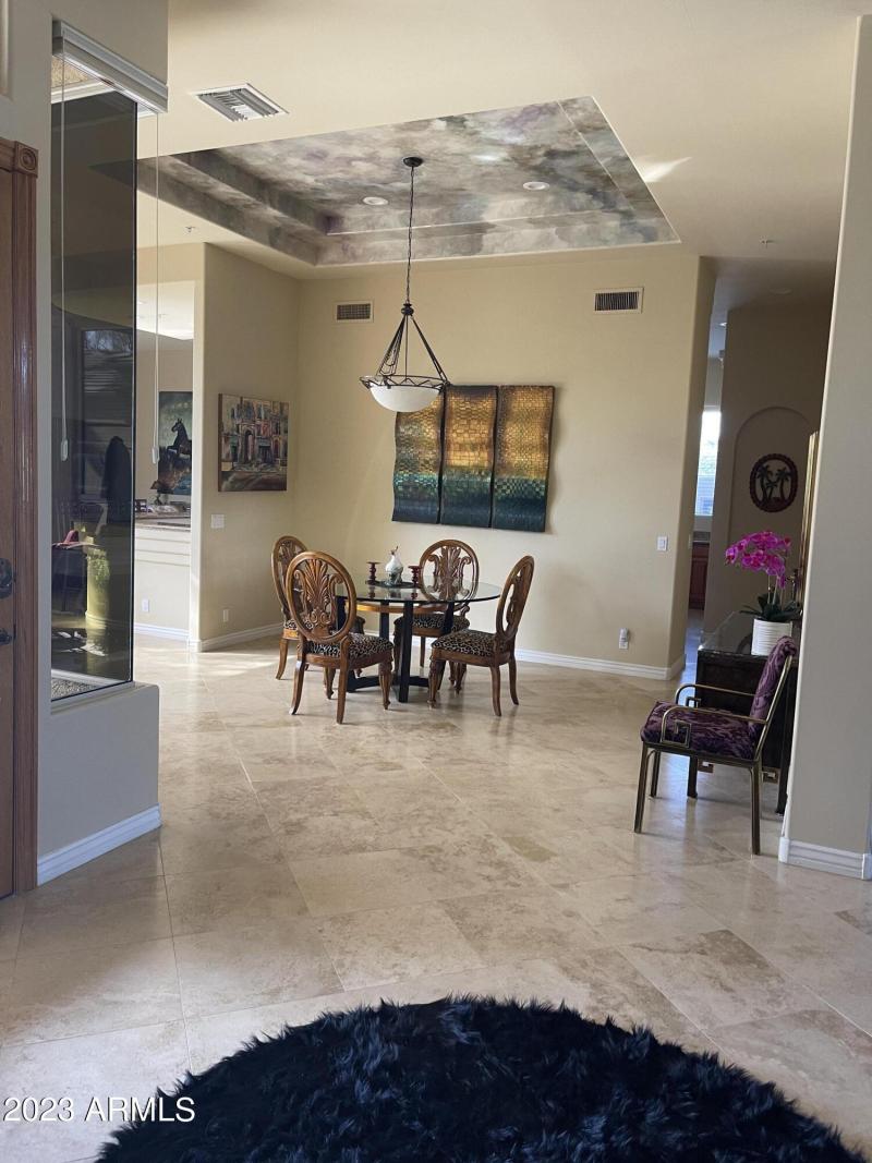 DINING ROOM WITH ARTISTIC CIELING