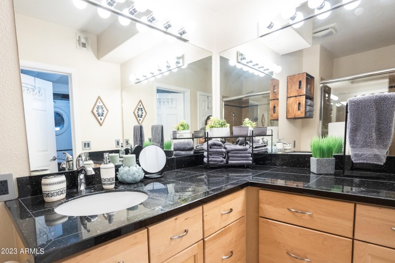 bathroom with double sinks