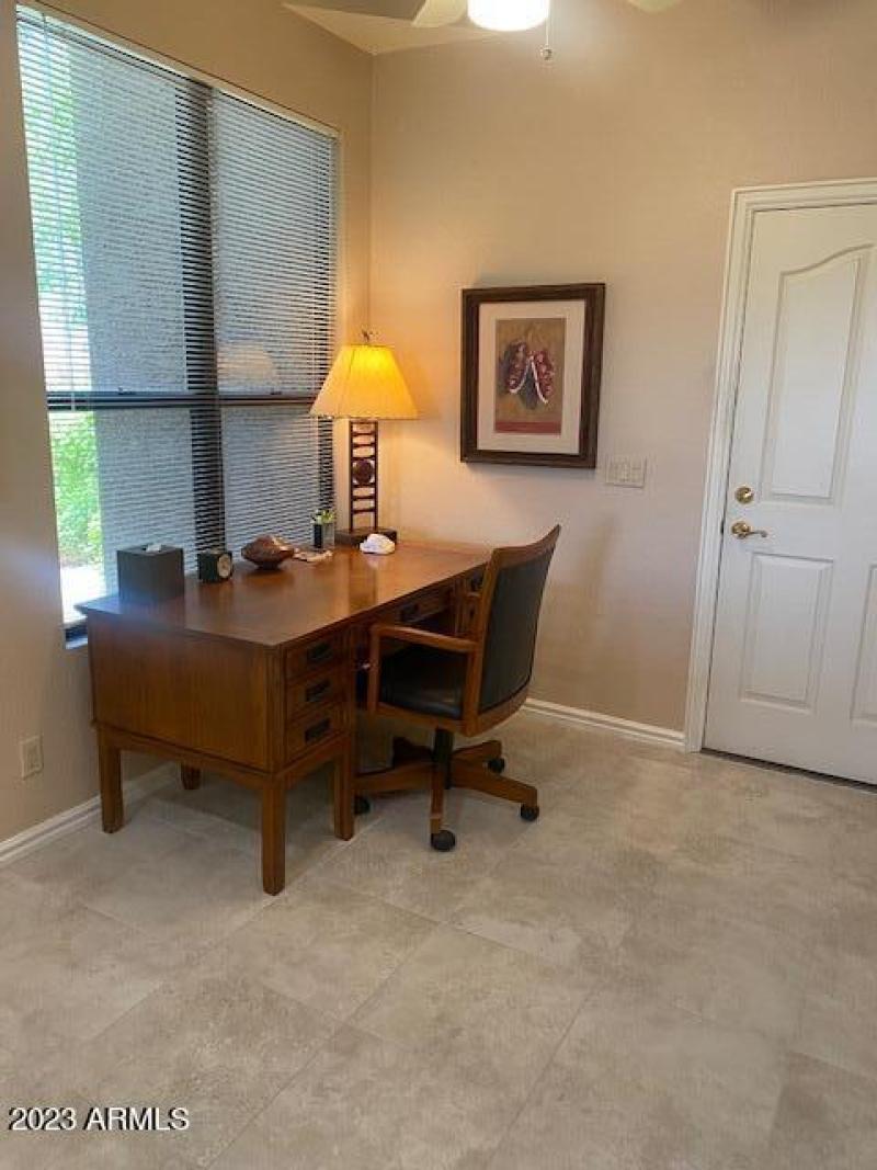 S.T. Desk area and door to garage