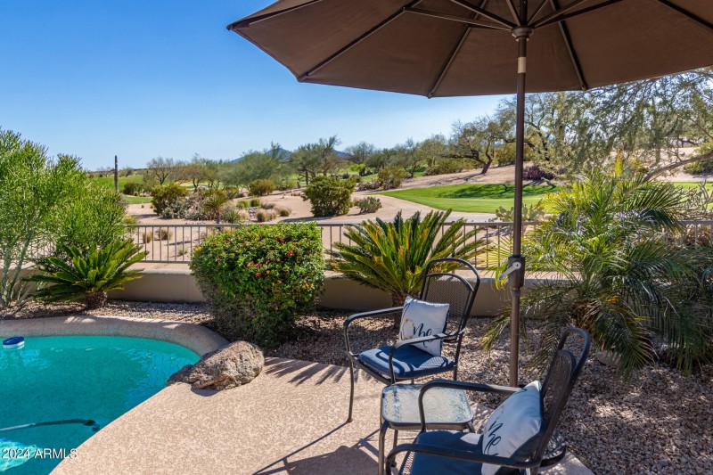 Private Backyard with Golf Course View