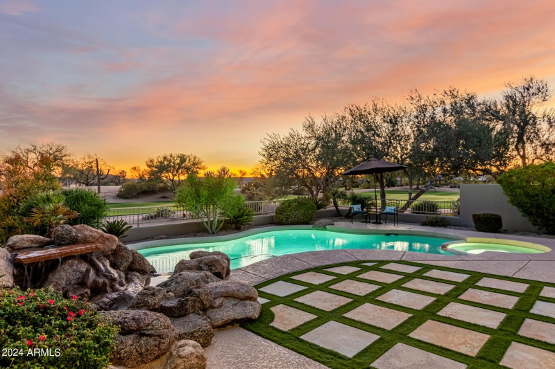 Private Backyard with Golf View