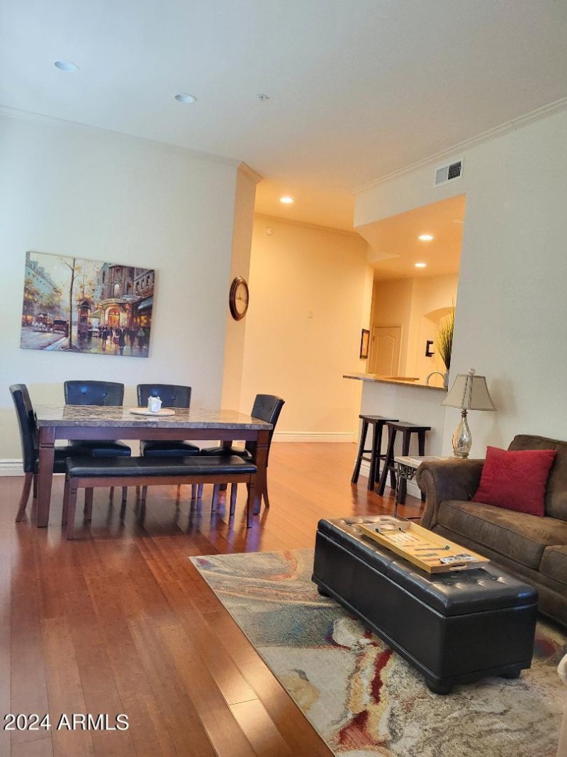 dinnig in living room