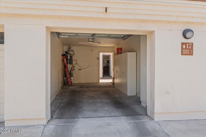 Long 1 Car Garage With Cabinets