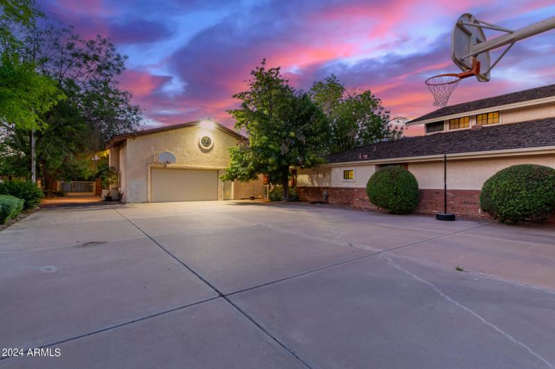 Sports Court and Carriage House