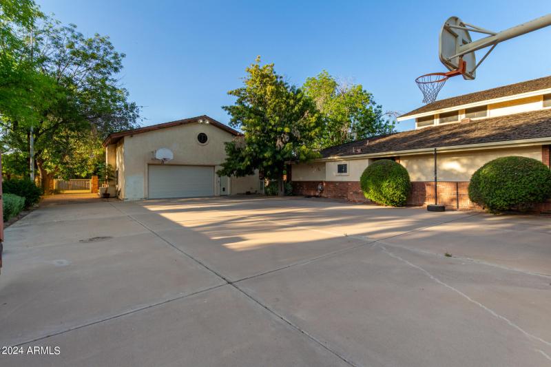 Sports Court and Carriage House