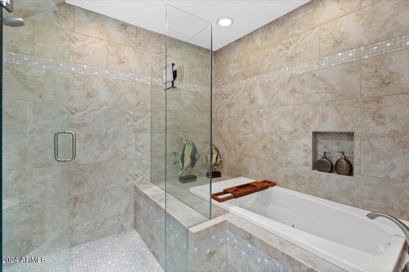 Primary Walk-In Shower & Jet Tub