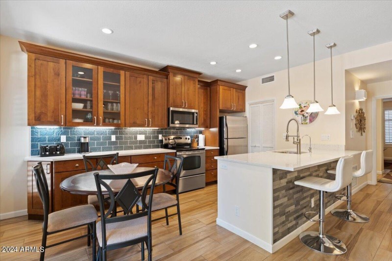 Kitchen with SS Appliances