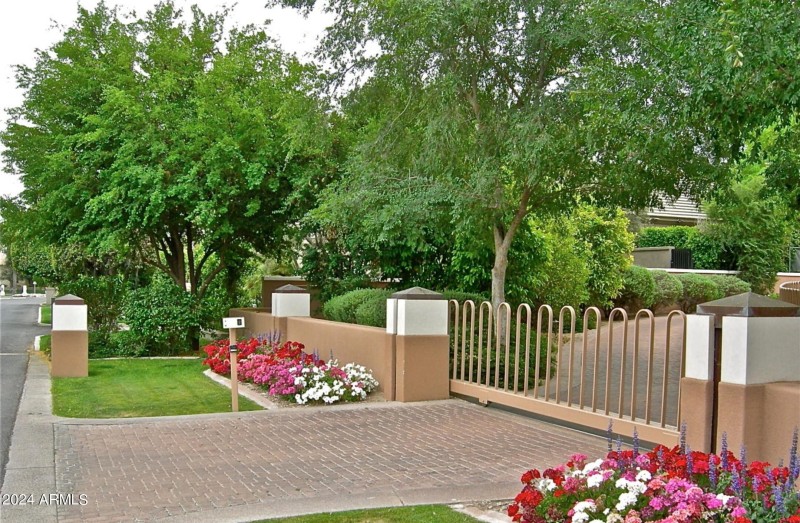 Driveway's gated entrance