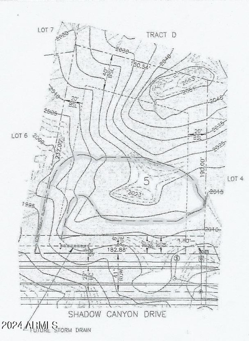 Shadow Canyon build envelope lot 5