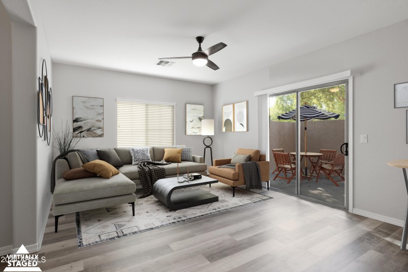 Living Rm from kitchen Virtually staged