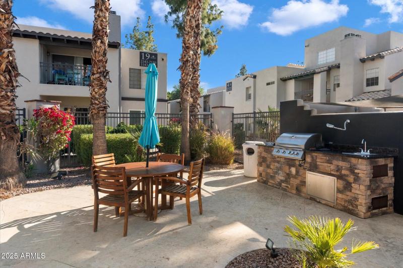 Pool grilling area