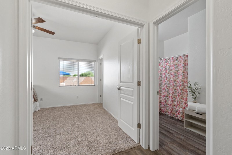 First level bedroom and bathroom