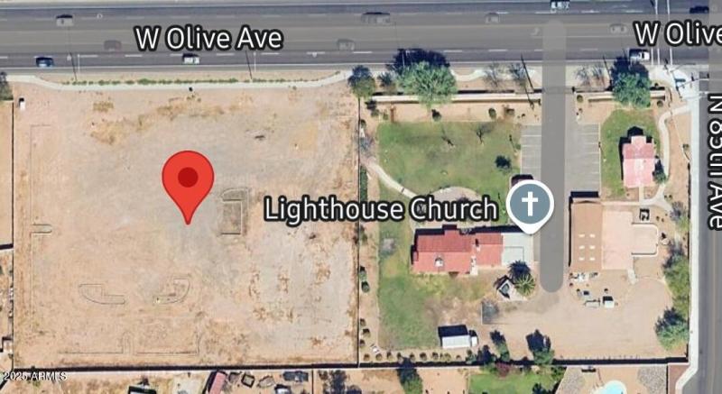 Aerial of both lots