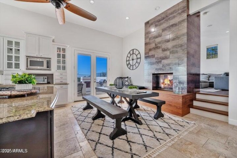 Double sided fireplace