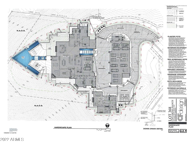 Floor plan showing water features