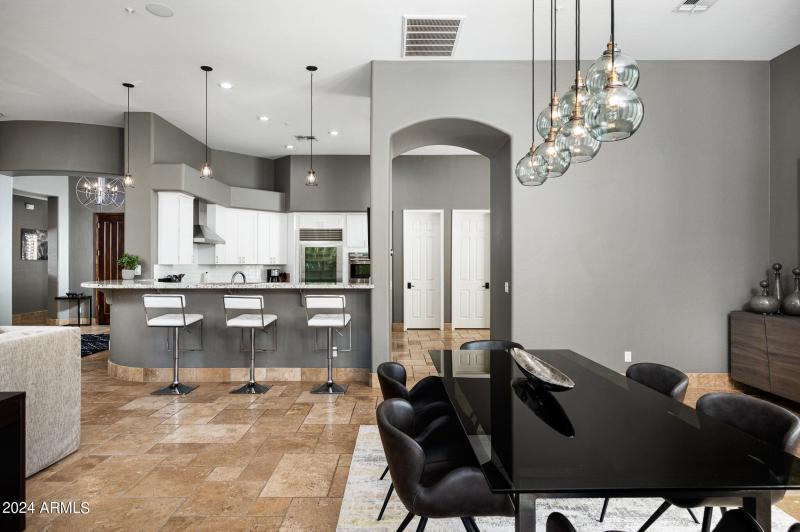 Island dining open to Great Room