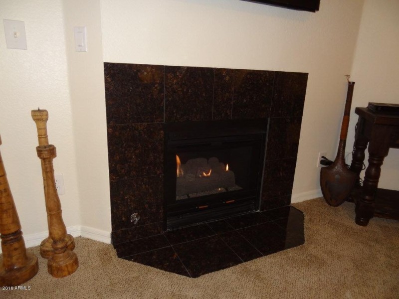 Gas burning fireplace
