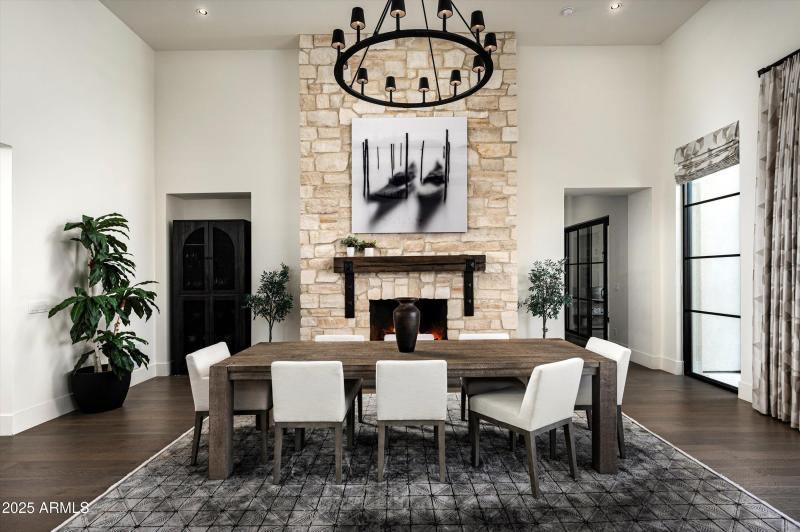 Fireplace ambiance for delicious meals