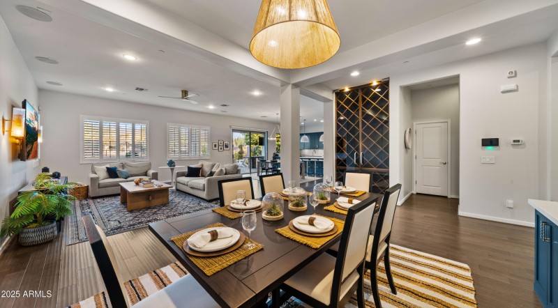 Open Concept Dining, Living & Kitchen