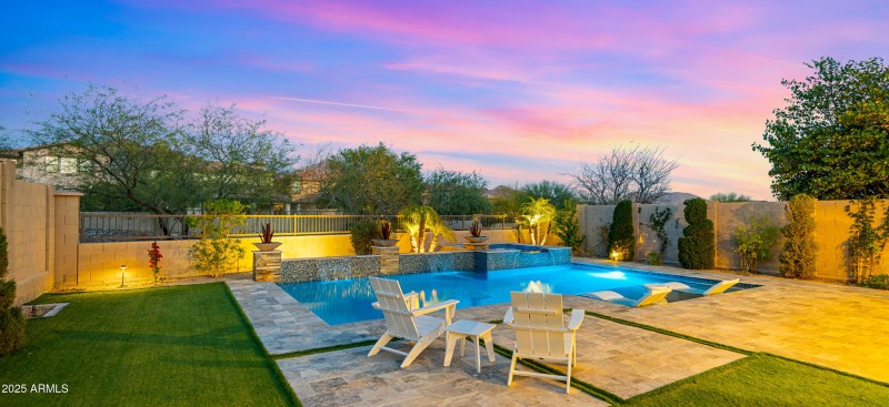 Travertine surrounding Pool