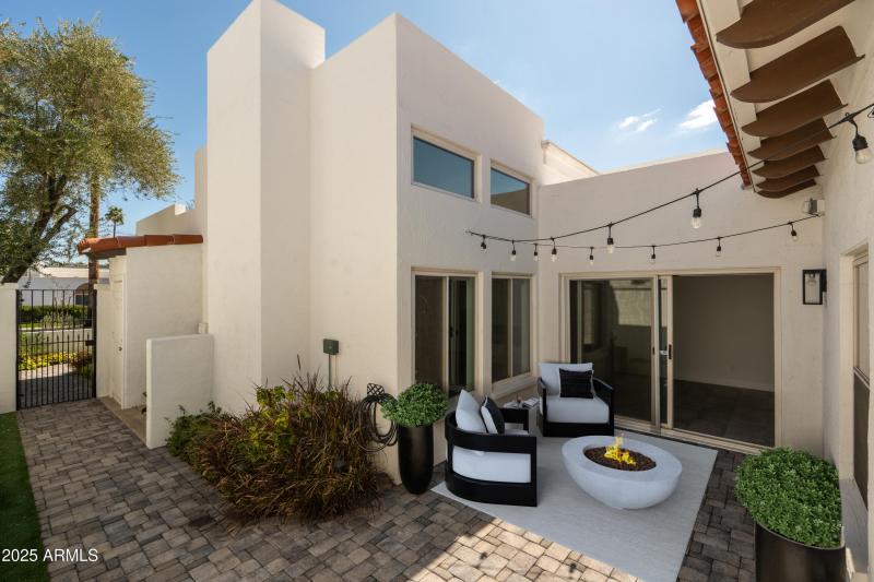 Private Courtyard Virtually Staged