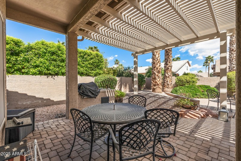 Large covered back patio