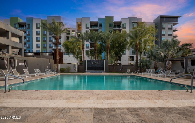 Community Pool at Sunset