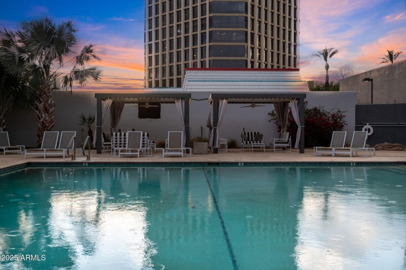 Community Pool at Sunset