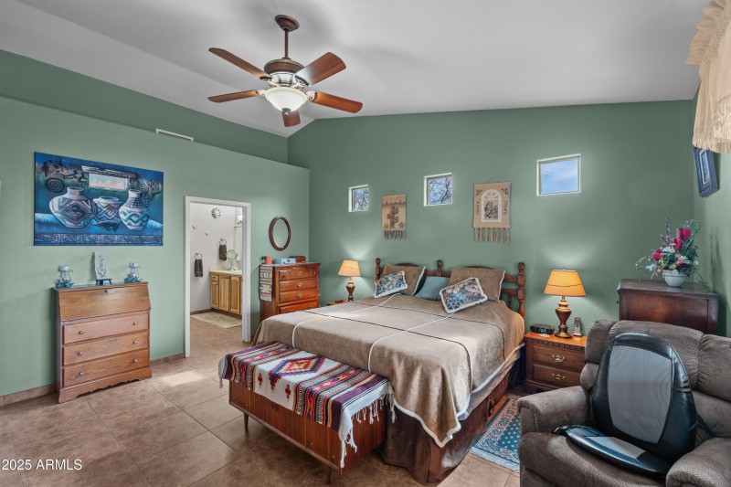 Vaulted Ceiling in the Primary Suite