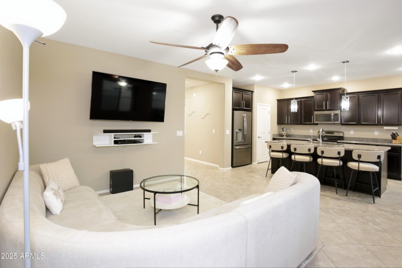 Living room and kitchen