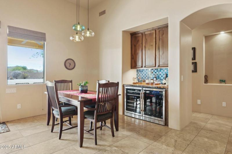 Dining Area + Dry Bar w/Wine Cooler
