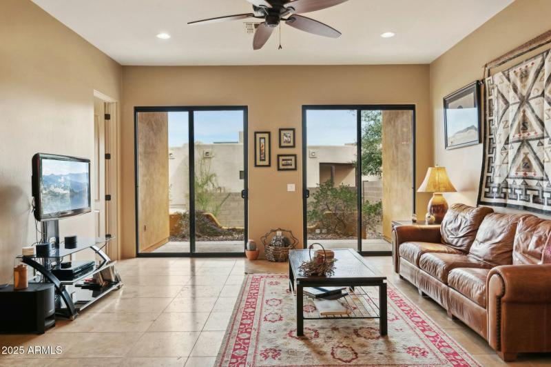 Family Room w/Glass Sliding Doors