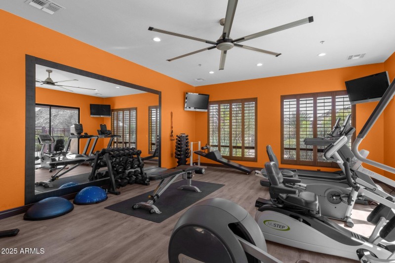 Community center fitness room