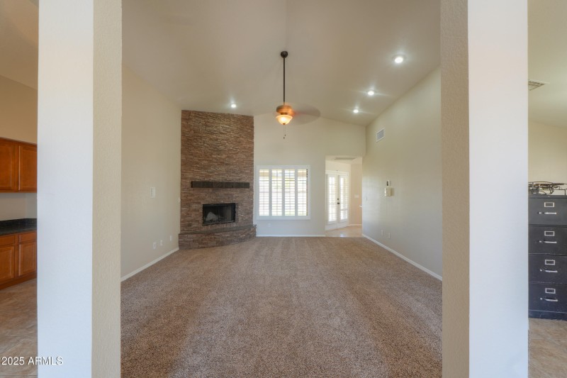 Living room with fireplace