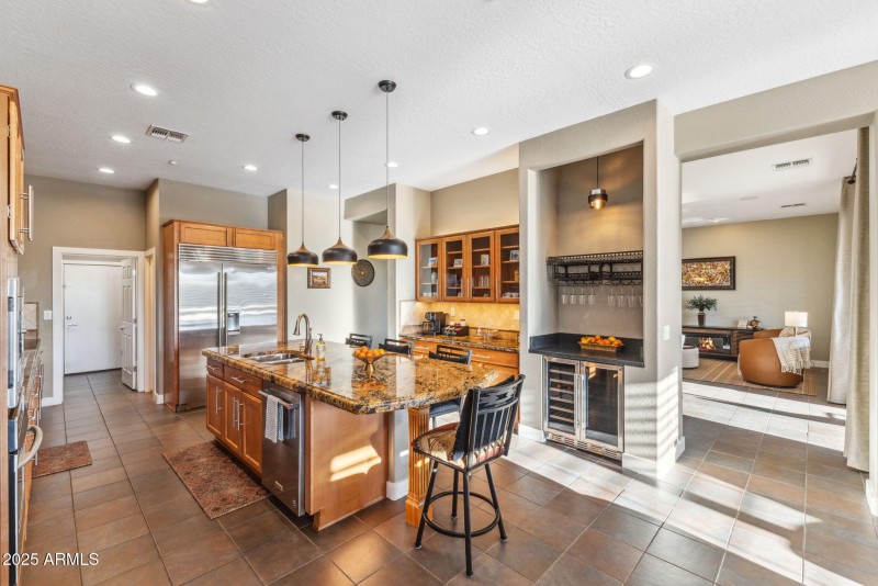 Kitchen with wine bar