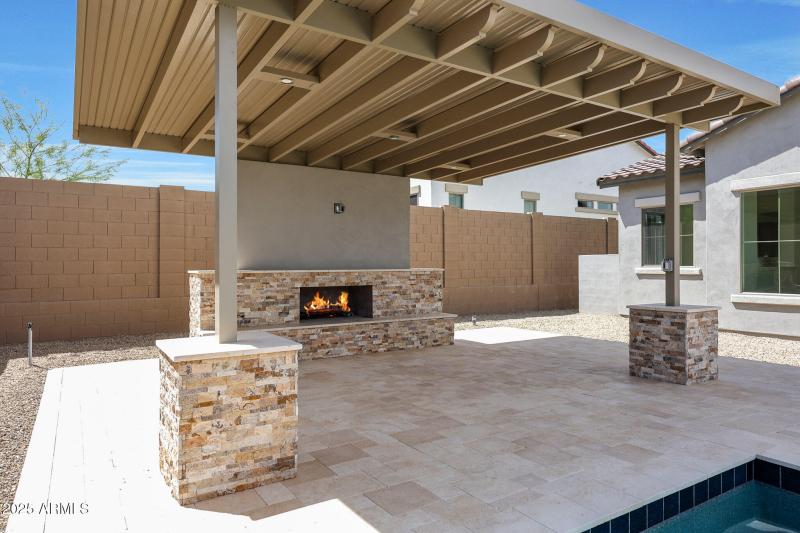 PERGOLA/GAS FIREPLACE/MEDIA WALL